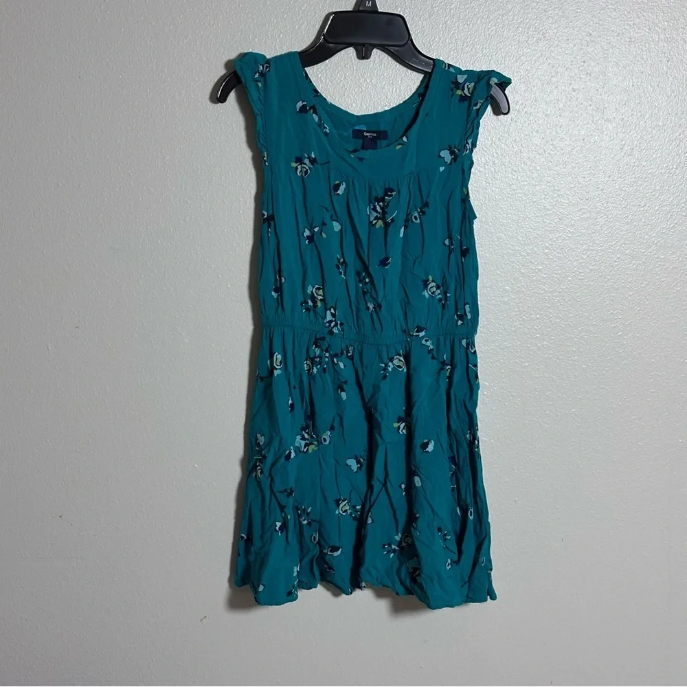 GapKids‎ Girl Green/Blue Floral Sleeveless Dress size XL.